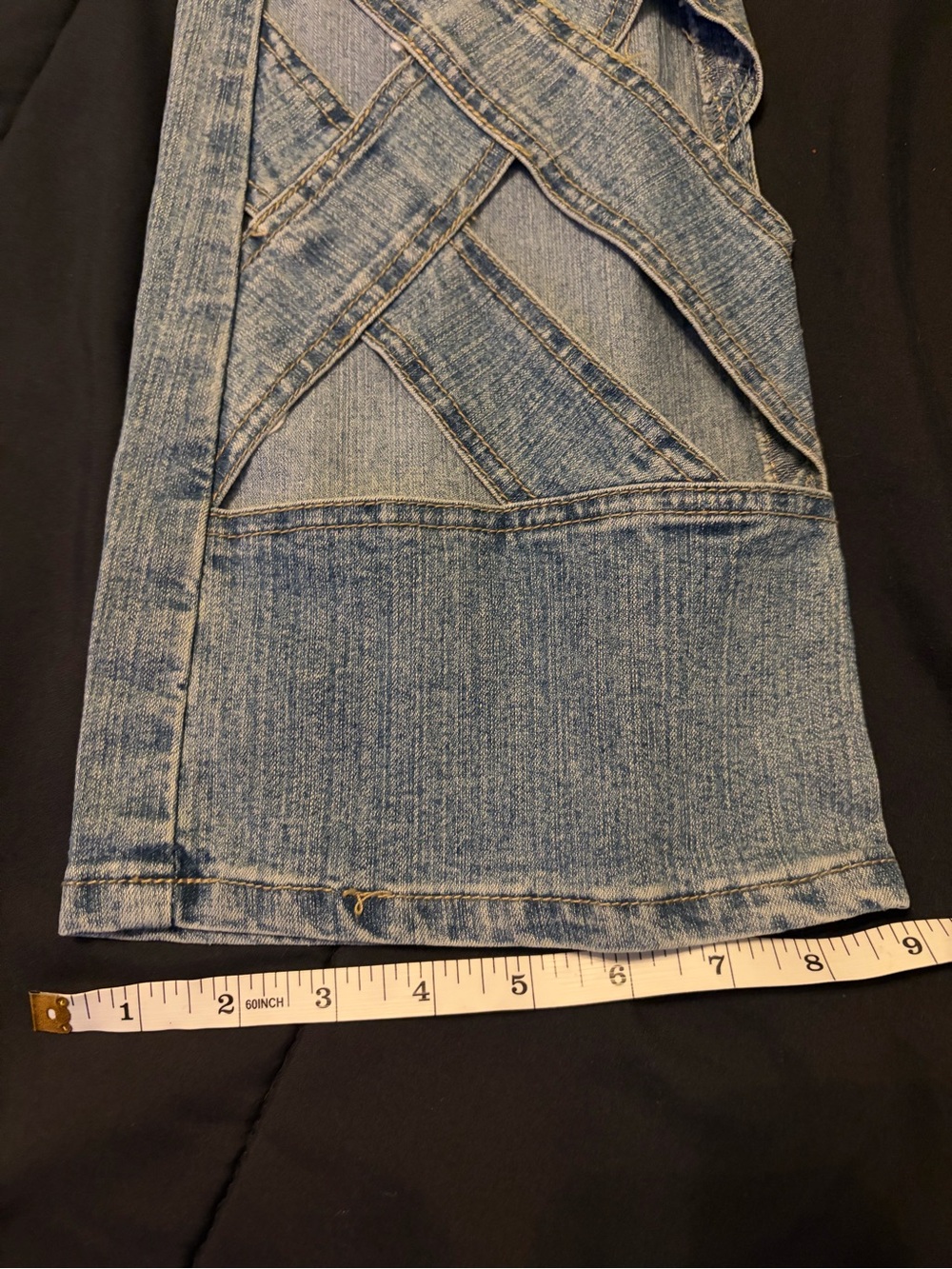 Lemore denim jeans with cut out strappy design - Picture 6 of 8